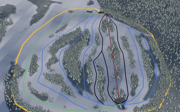Little Smoky Ski Area 3D trail map