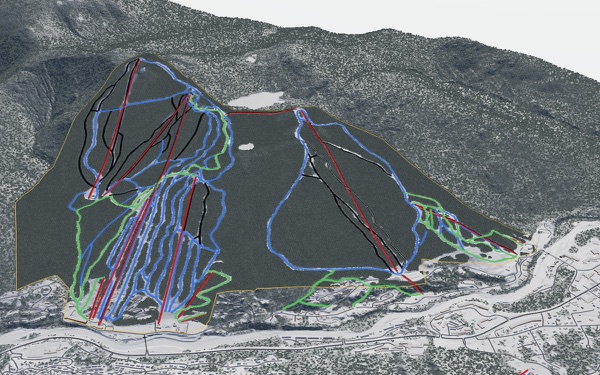Loon Mountain Ski Resort 3D trail map
