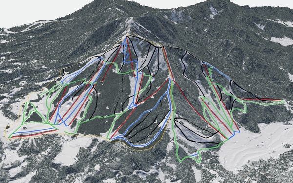 Madarao Kōgen Ski Resort 3D trail map