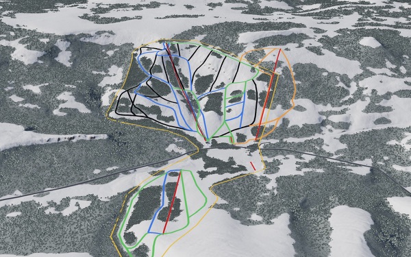 Magic Mountain Resort 3D trail map