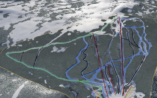Marble Mountain Ski Area 3D trail map