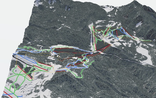 Maruike Ski Area 3D trail map
