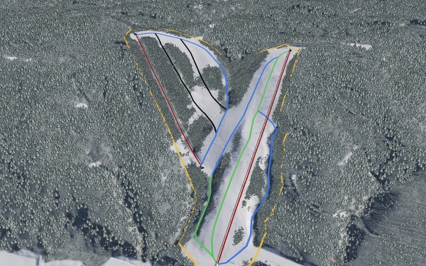 Mashike Choei Shokanbetsudake Ski Area 3D trail map