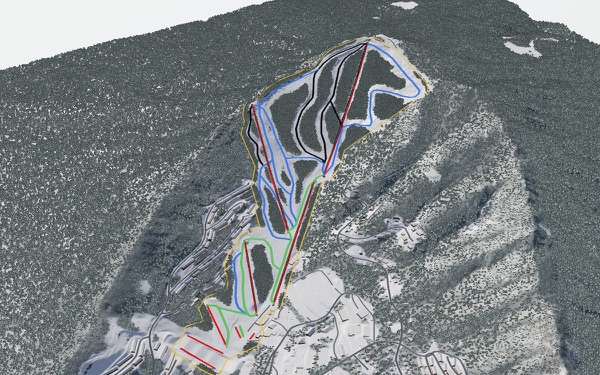 Massanutten Resort Ski Area 3D trail map