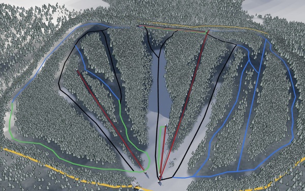 Medicine Lodge Ski Area 3D trail map