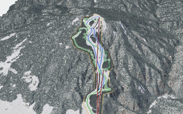 Megahiraonsen Megahira Ski Area 3D trail map