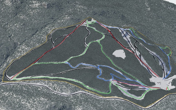 Middlebury College Snow Bowl 3D trail map