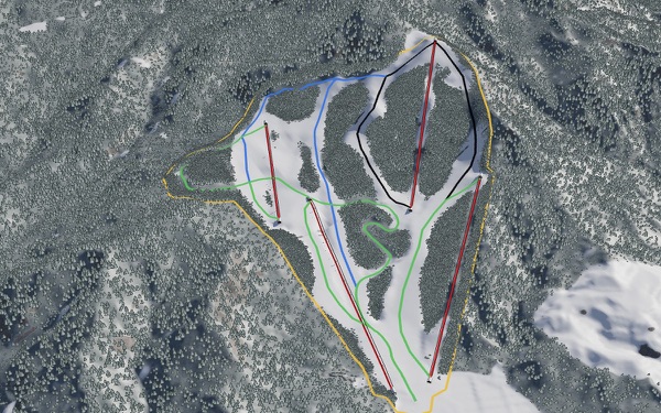 Mikawa Onsen Skiing Ground 3D trail map