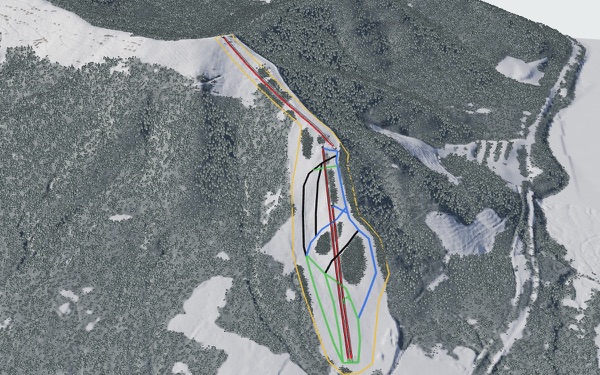 Minami Furano 3D trail map