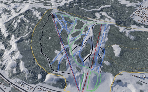 Misery Mountain Ski Hill 3D trail map