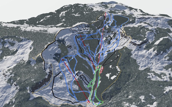 Mission Ridge Ski Area 3D trail map