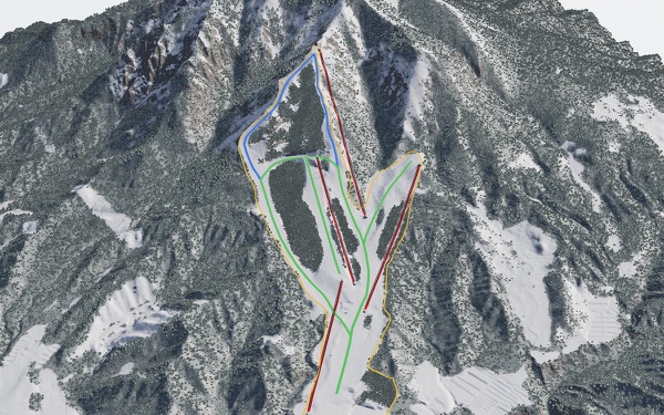 Miyagi Zao Shichikashuku 3D trail map