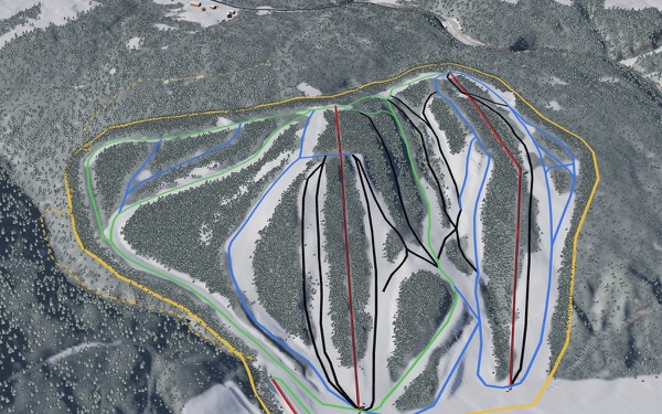 Mont-Castor 3D trail map