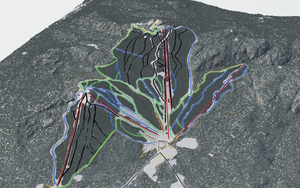 Mont Orford 3D trail map