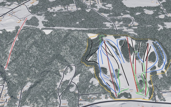 Mont Ripley 3D trail map
