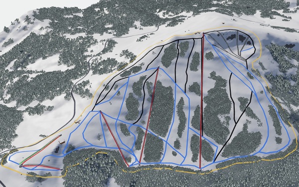 Mount Ashland Ski Area 3D trail map