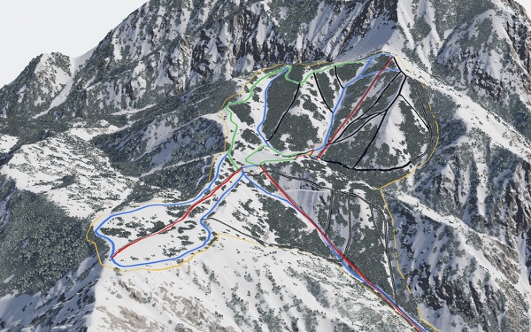 Mount Baldy Ski Lifts 3D trail map