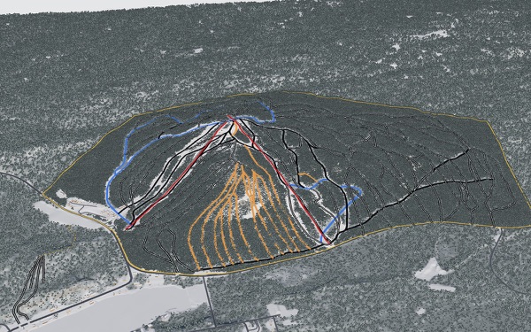 Mount Bohemia 3D trail map