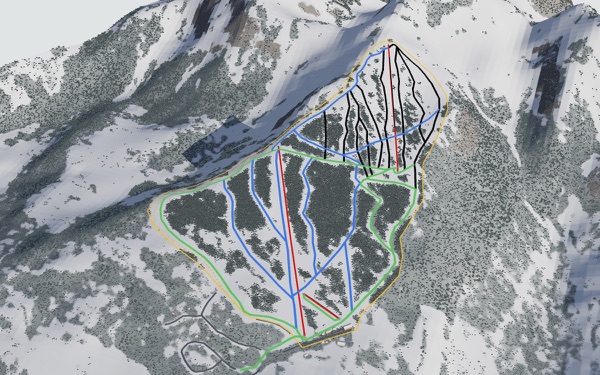 Mount Cain Alpine Park 3D trail map