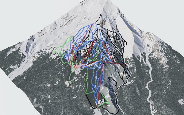 Mount Hood Meadows 3D trail map