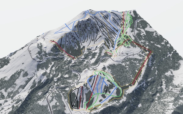 Mount Rose Ski Tahoe 3D trail map