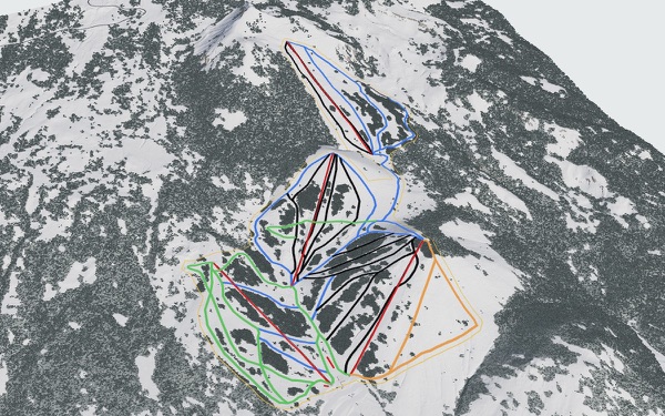 Mount Shasta Ski Park 3D trail map