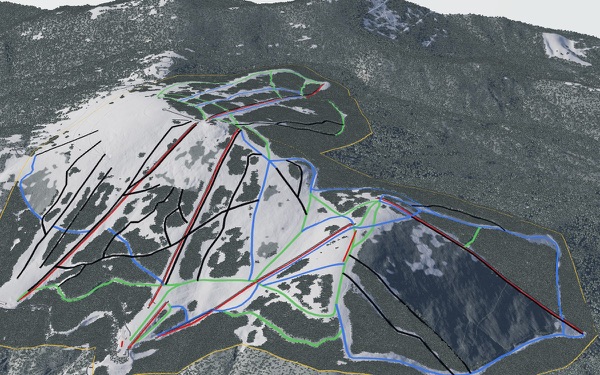 Mount Spokane Ski and Snowboard Park 3D trail map