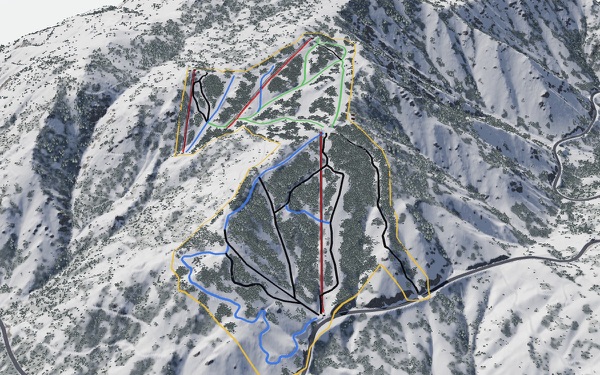 Mount Waterman 3D trail map
