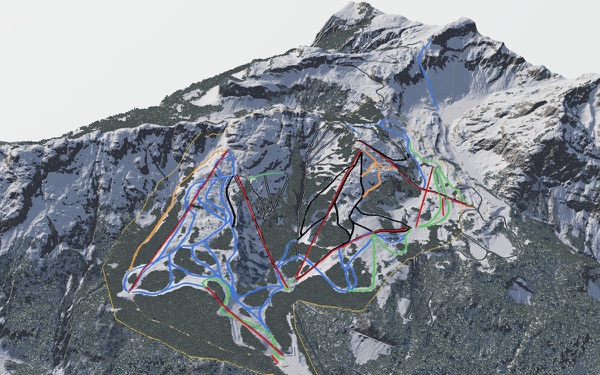 Mt. Baker Ski Area 3D trail map