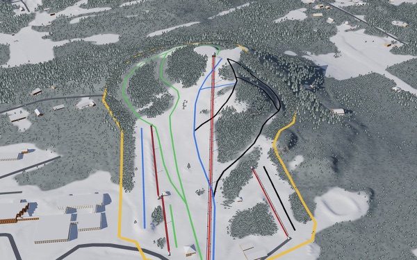 Mt. Zion Ski Area 3D trail map
