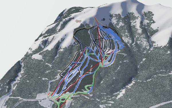 Nakiska 3D trail map
