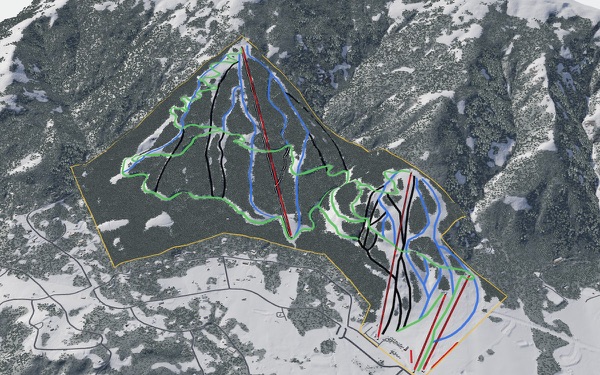 Nordic Valley Resort 3D trail map