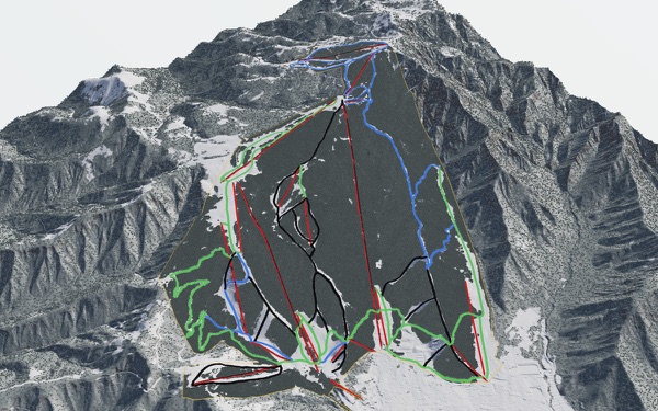 Nozawa Onsen Snow Resort 3D trail map