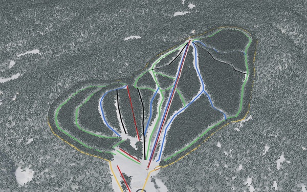 Oak Mountain Ski Center 3D trail map