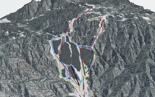 Okuibuki Ski Resort 3D trail map