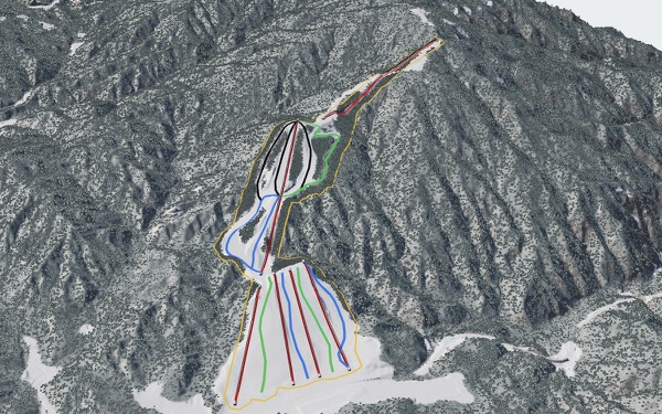 Osa Ski Resort 3D trail map
