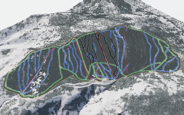 Pajarito Mountain Ski Area 3D trail map