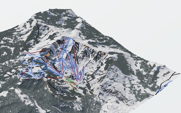 Palisades Tahoe 3D trail map