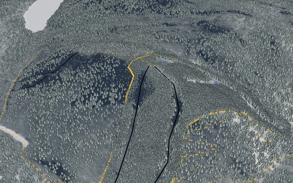 Parc régional de la Forêt Ouareau, secteur Grande-Ourse 3D trail map