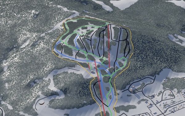 Pass Powderkeg ski 3D trail map