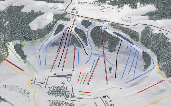 Perfect North Slopes 3D trail map
