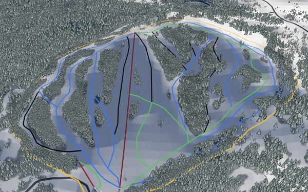 Phoenix Mountain Ski Resort 3D trail map
