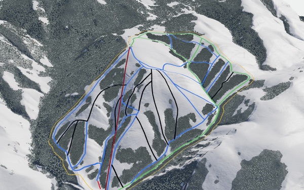 Pine Creek Ski Area 3D trail map