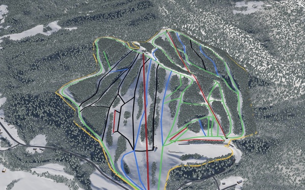 Poley Mountain Ski Area 3D trail map