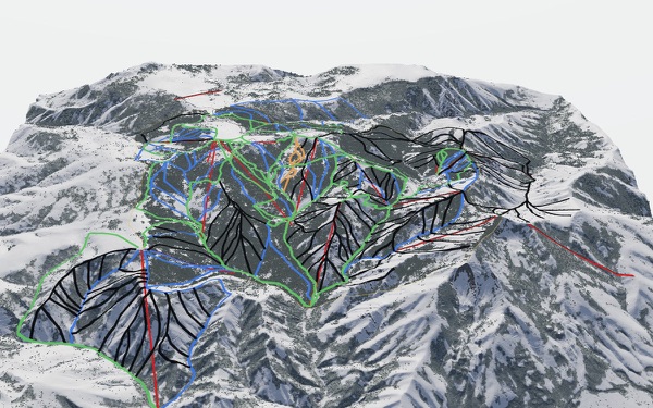 Powder Mountain 3D trail map