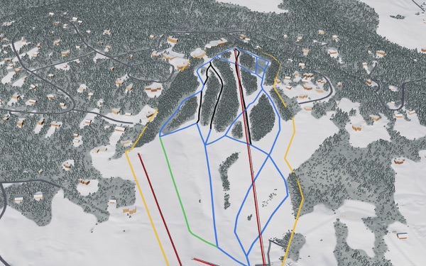 Quechee Ski Area 3D trail map