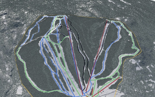 Ragged Mountain Resort 3D trail map