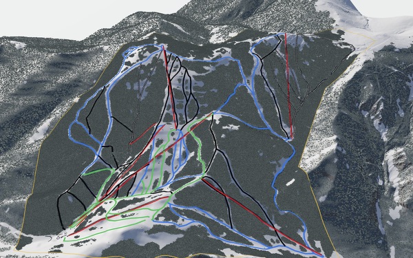 Red Lodge Mountain Resort 3D trail map