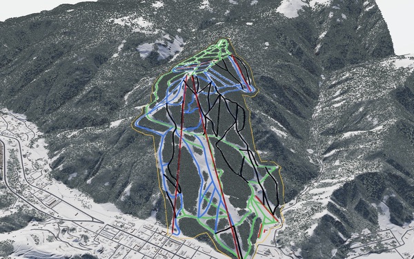 Red River Ski Area 3D trail map