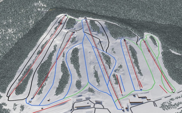 Roundtop Mountain Resort 3D trail map